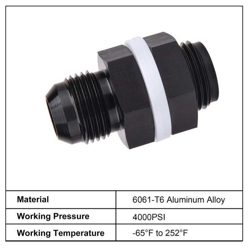 EVIL ENERGY Male 10AN Bulkhead Fuel Cell Fitting Adapter Aluminum Straight - Image 3